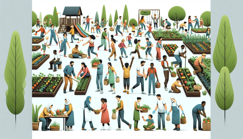 Public benefit illustration showing charity in action in the community