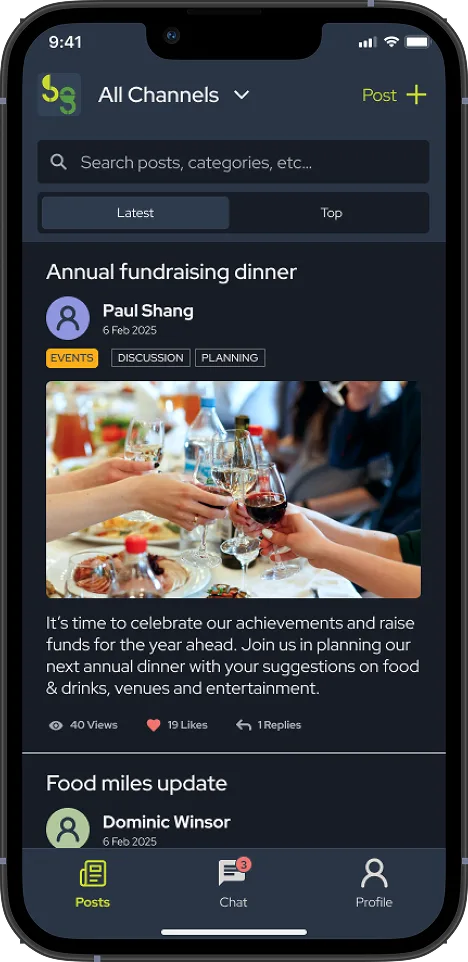 SoGood Community app: overview of all posts