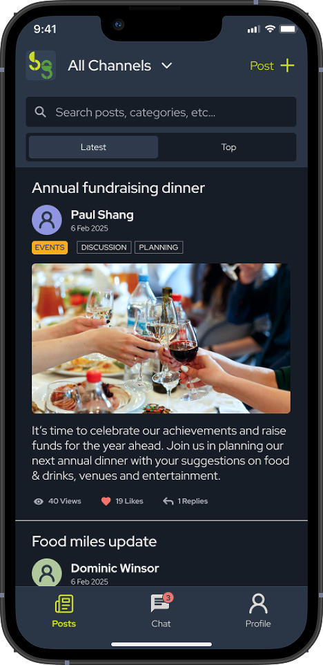 SoGood Community app: overview of all posts